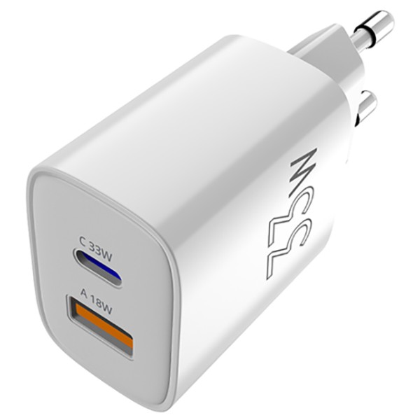 Фото - Мережевий зарядний пристрій Sigma mobile X-power 33W GaN, PD, QC (1xUSB-C + 1xUSB-A) White (PS33-01)